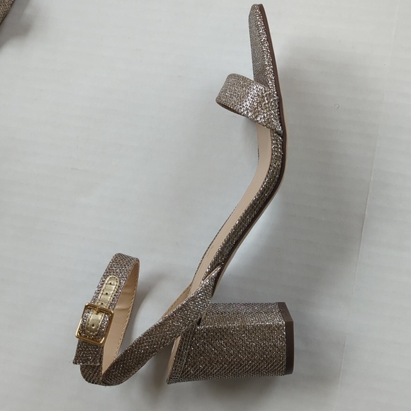 Unisa Glitter Embellished Strappy Chunky Heel Dressy Sandal 8.5M Silver - Picture 3 of 16